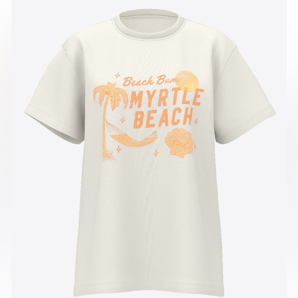 NWT PINK Oversized Campus Short Sleeve t with Myrtle Beach Graphic XXL